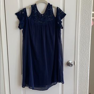 Flowy short blue dress
